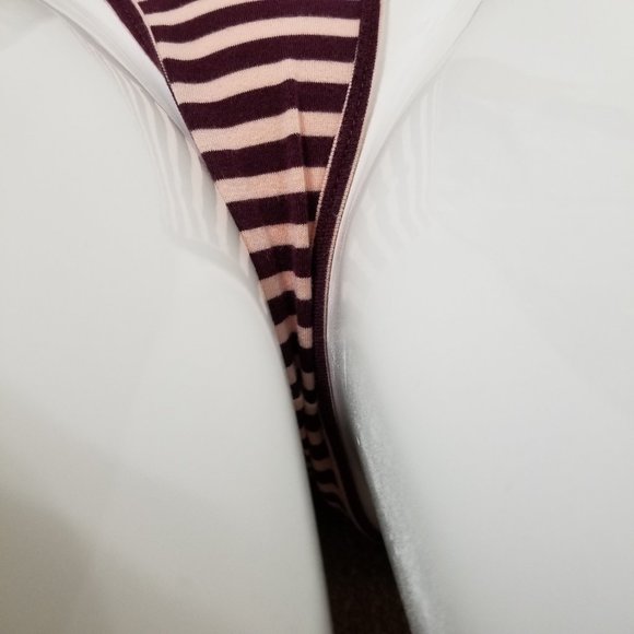 Forever 21 bodysuit Small striped sleeveless strappy caged back ruched bust - Picture 10 of 13